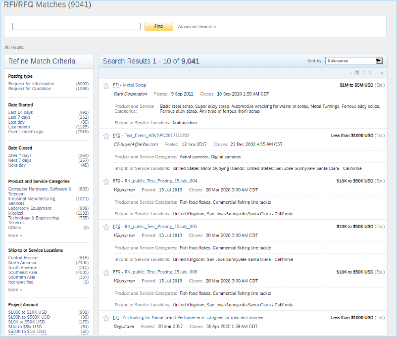 Screenshot of all leads page.
